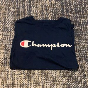 dark blue champion shirt